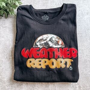 Weather Report Black Short Sleeve Graphic Tee Size Large